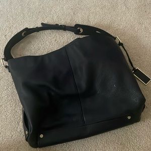 vince camuto bag, gold and leather